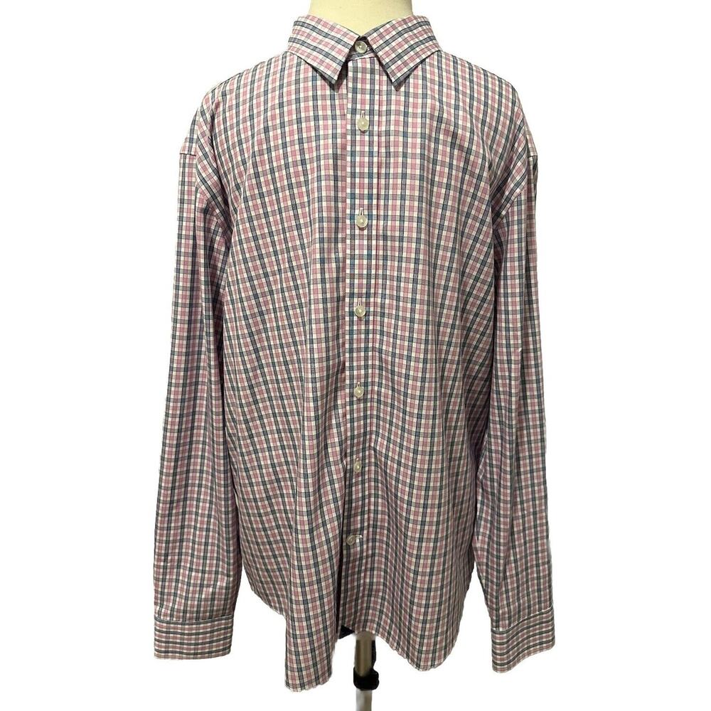 UNTUCKit Shirt Adult Large Wrinkle Free Casual White Blue Pink Plaid Mens
